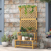 Suporte para Plantas de Madeira 75x50x166 cm - Cor Natural