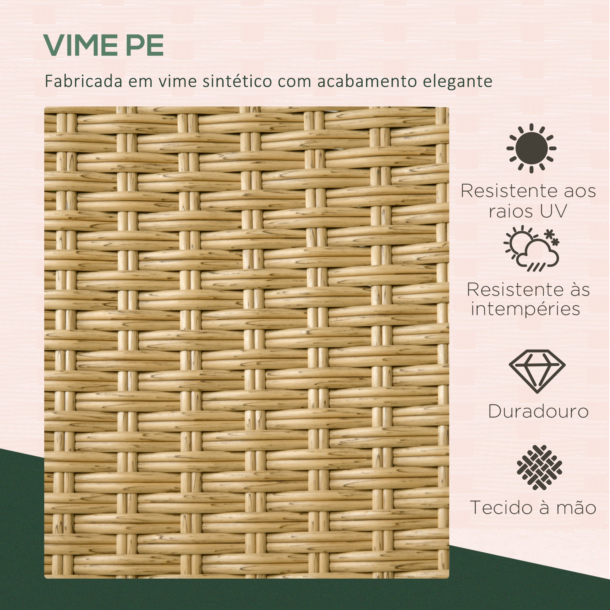 Conjunto de Móveis de Jardim 7 Peças - 160x90x75 cm - Areia e Bege