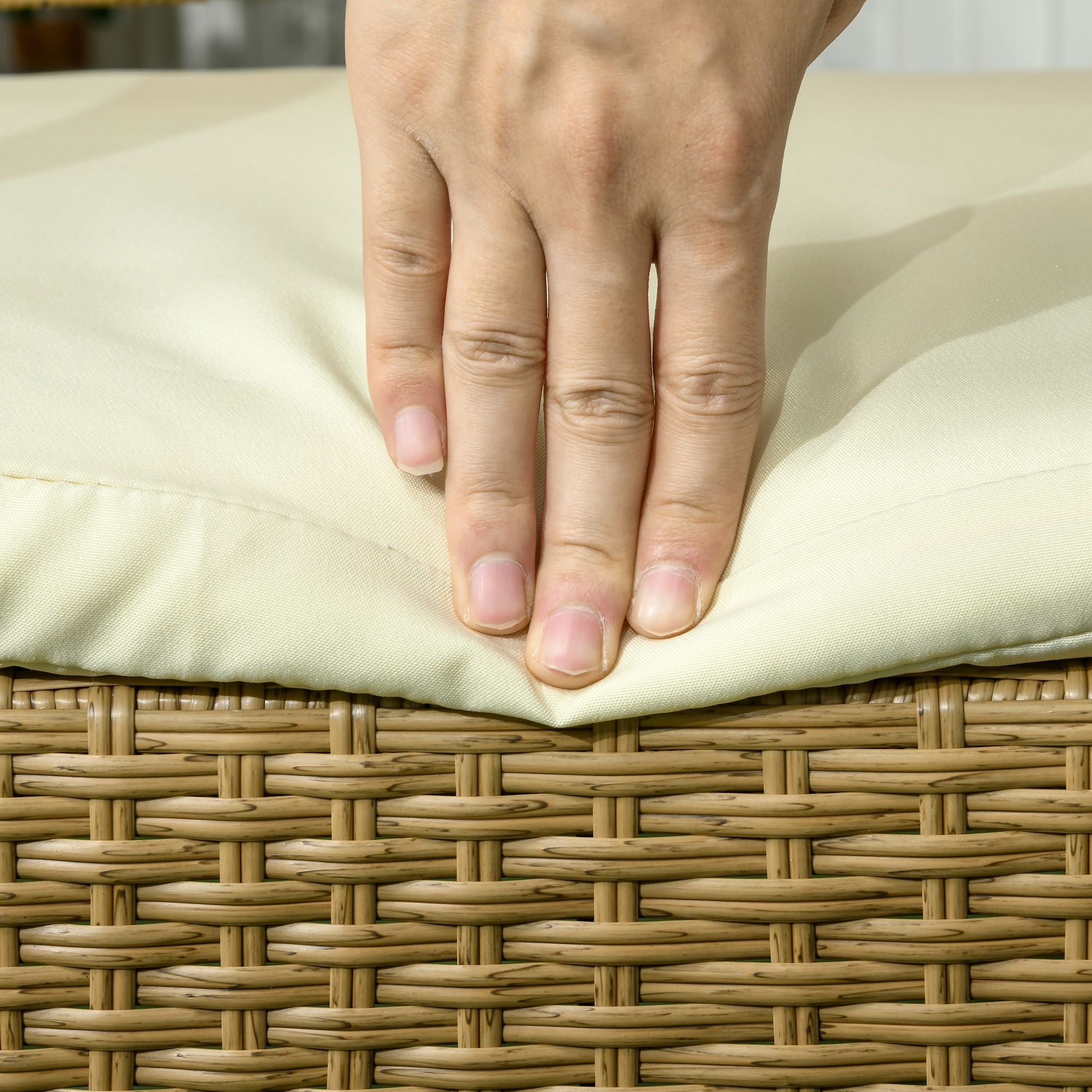 Conjunto de Móveis de Jardim 7 Peças - 160x90x75 cm - Areia e Bege