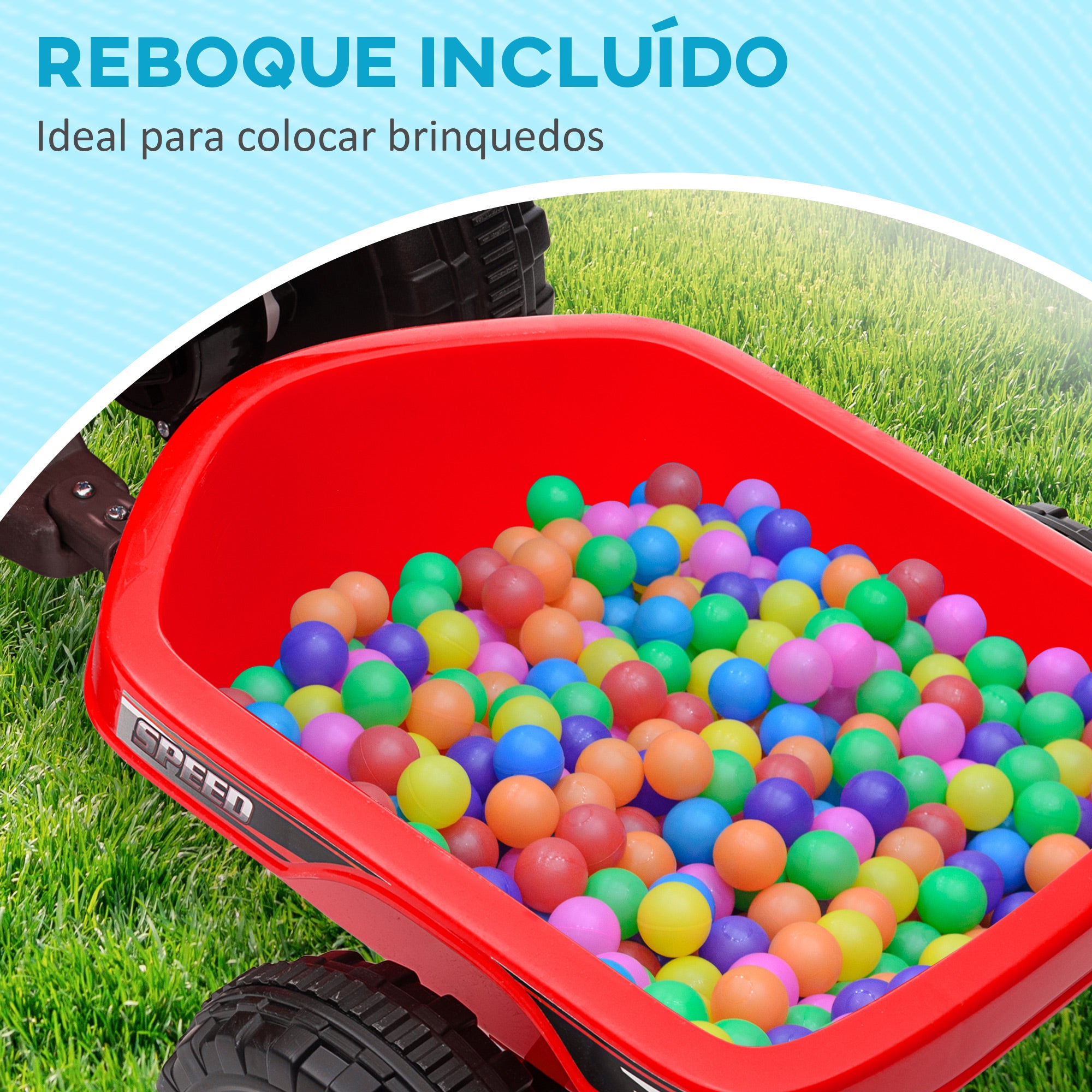 Quadriciclo Elétrico para Crianças – 106x41,5x48,5 cm – Vermelho – PP e Metal