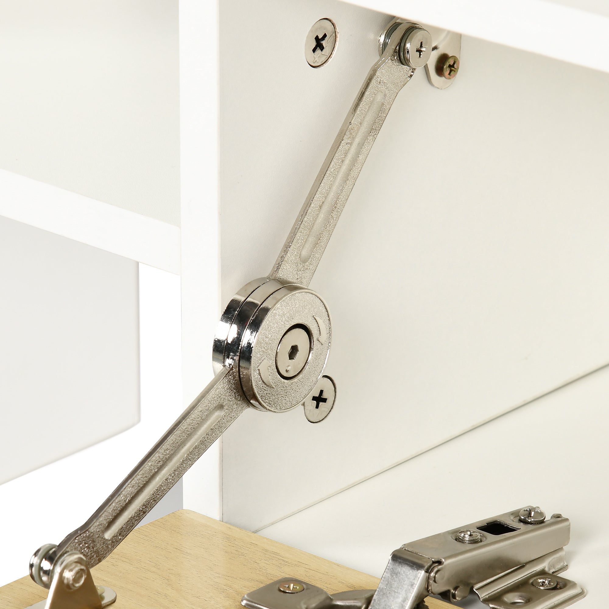 Móvel de TV Moderno – 153,6x25x42cm – Branco e Madeira
