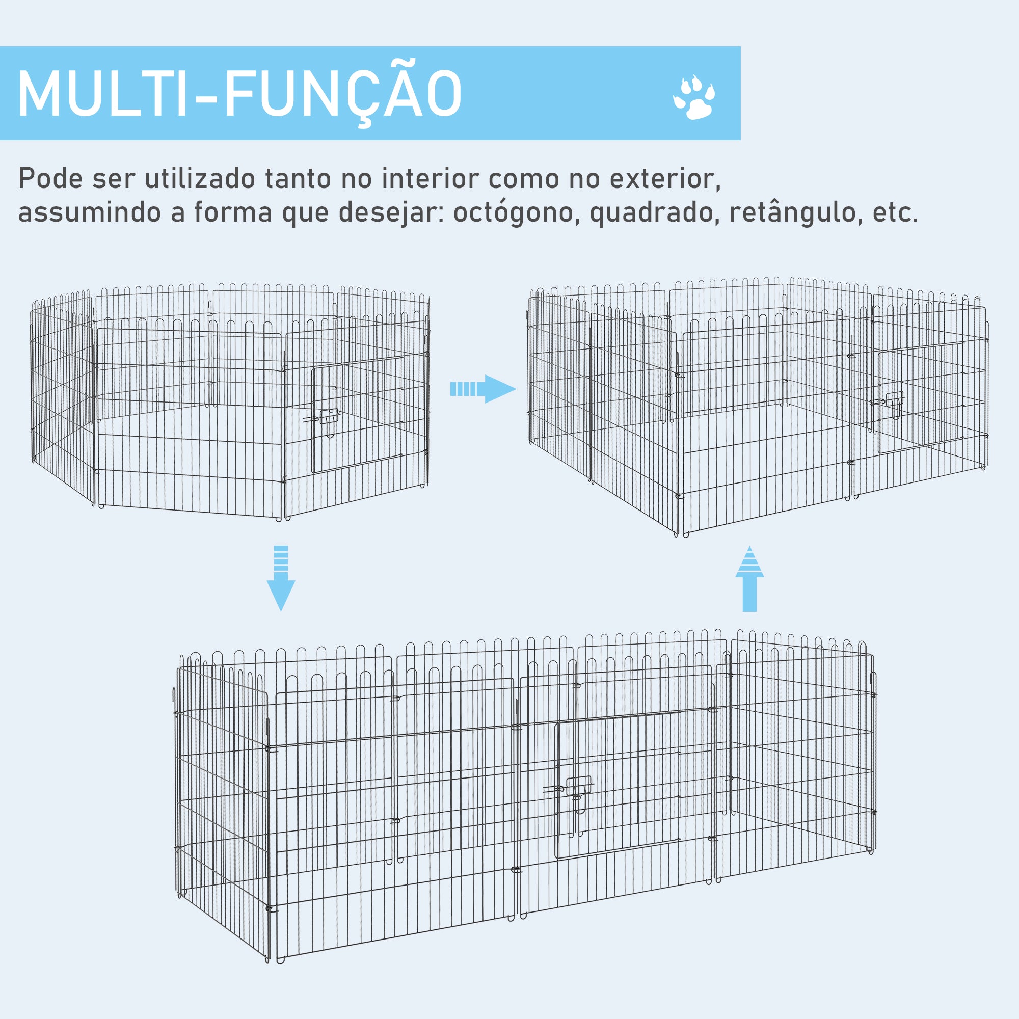 Parque para Animais de Estimação Ø158x76 cm Preto