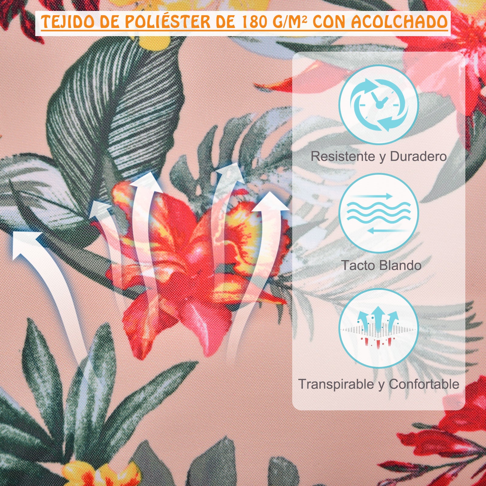 Cadeira Rede Suspensa Estampa Floral Multicor 100x106cm