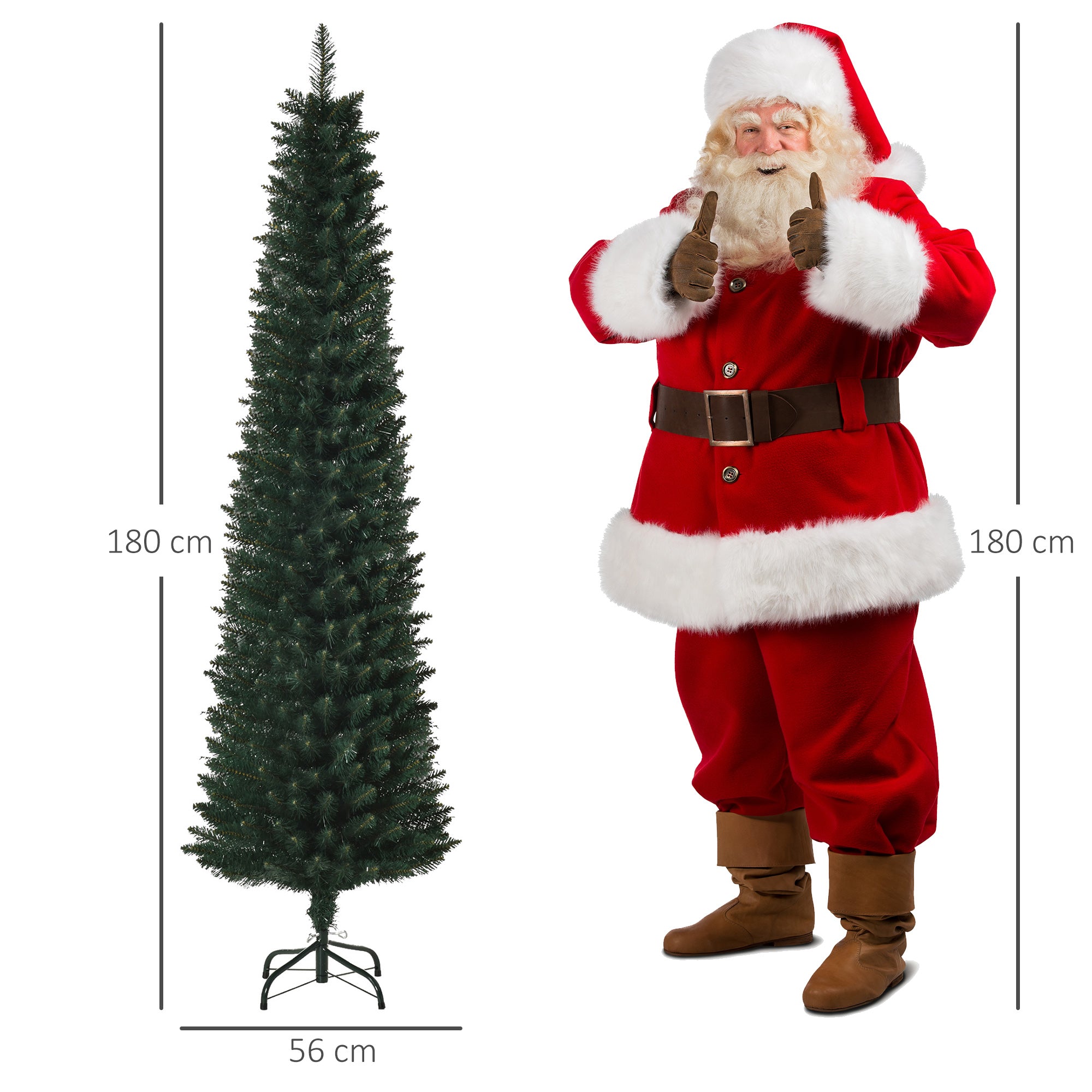 Árvore de Natal Artificial 180cm Verde Ø56x180cm