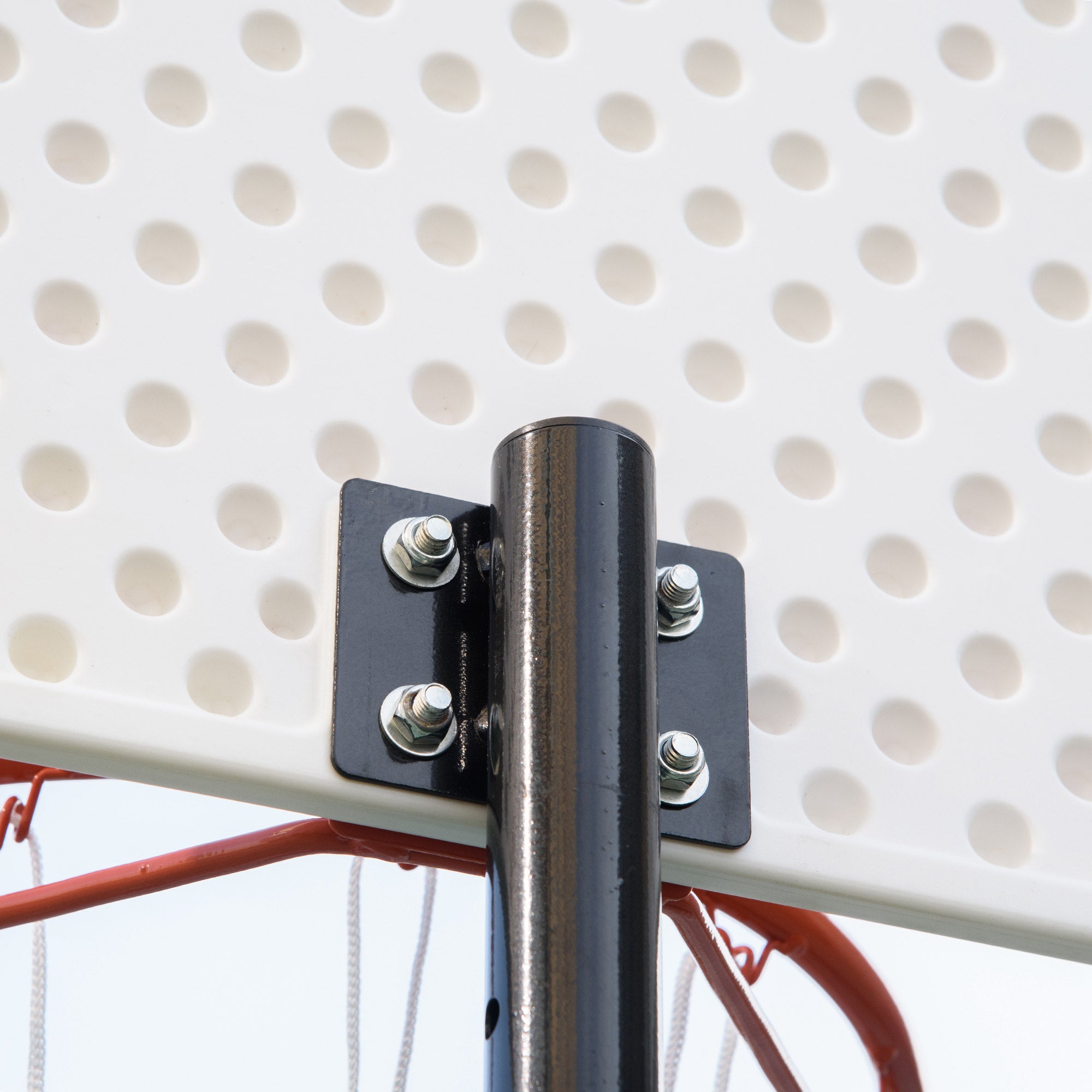 Tabela de Basquetebol com Altura Ajustável 70x45x258-314 cm Cor Branco, Preto e Vermelho