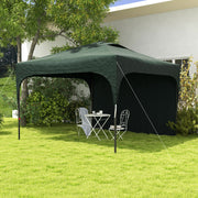 Tenda Dobrável 3x3m Verde com Altura Ajustável e Parede Lateral