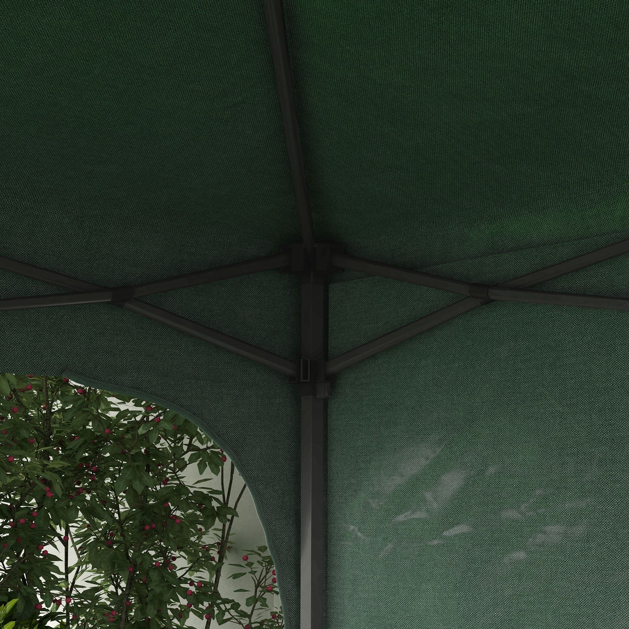 Tenda Dobrável 3x3m Verde com Altura Ajustável e Parede Lateral