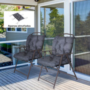 Conjunto de 2 Almofadas de Cadeira 50x98x8 cm Cinza Escuro