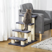 Escada para Animais de Estimação 4 Passos Cinza 60x42x61cm