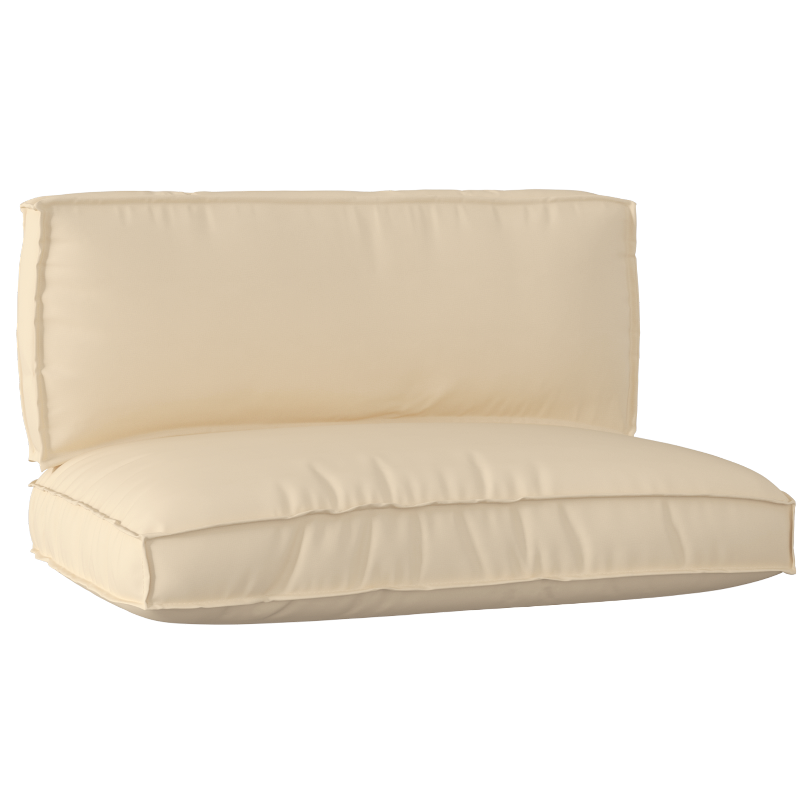 Conjunto de Almofadas para Palete 2 pcs Bege 120 x 80 x 12 cm