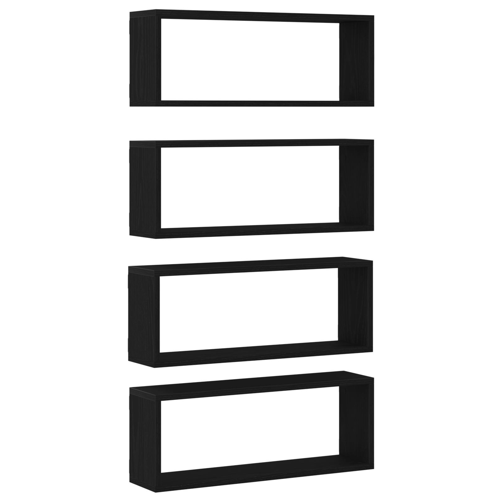 Prateleiras de Parede 4 pcs Carvalho preto 60 x 15 x 23 cm
