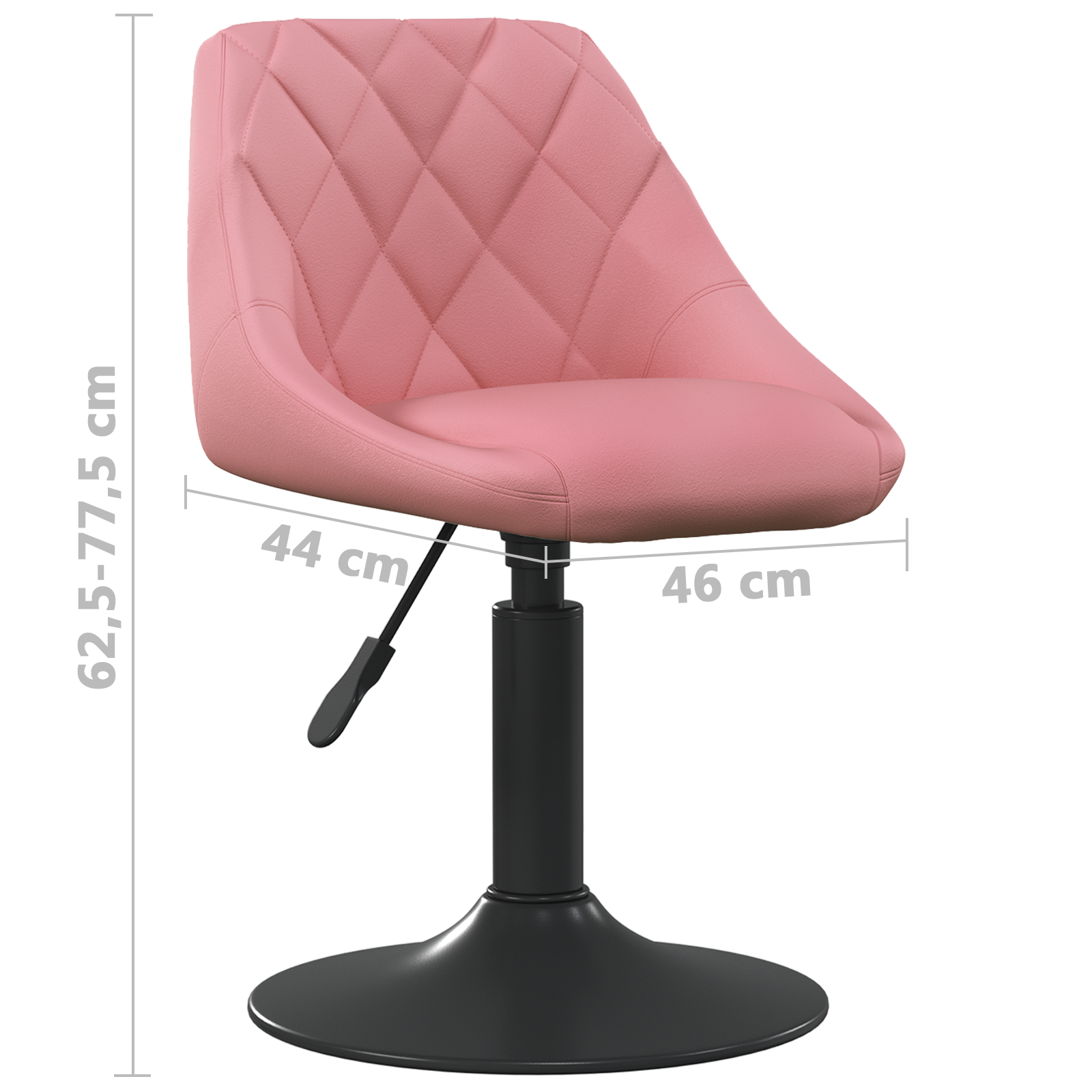 Banco de bar Rosa 46 x 44 x (62.5-77.5) cm Couro sintético