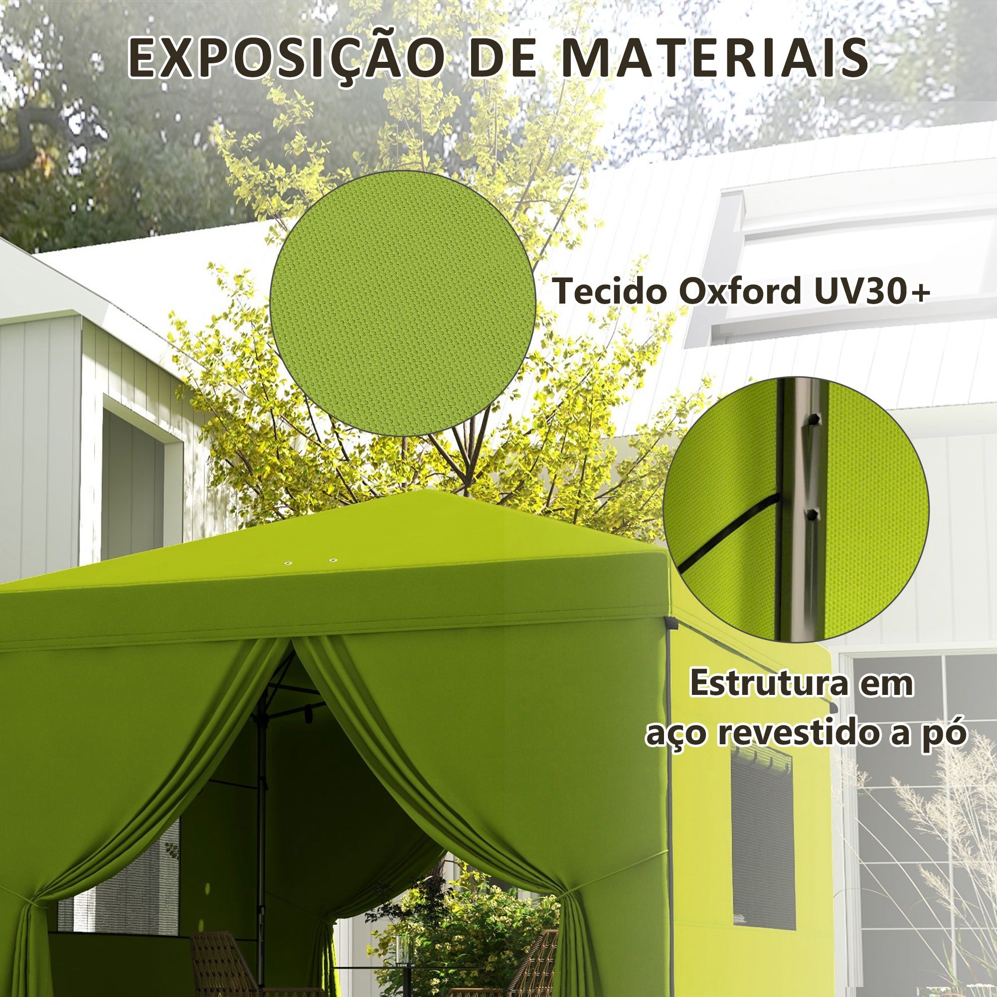 Tenda Dobrável 3x3 m Verde - 300x300x280 cm
