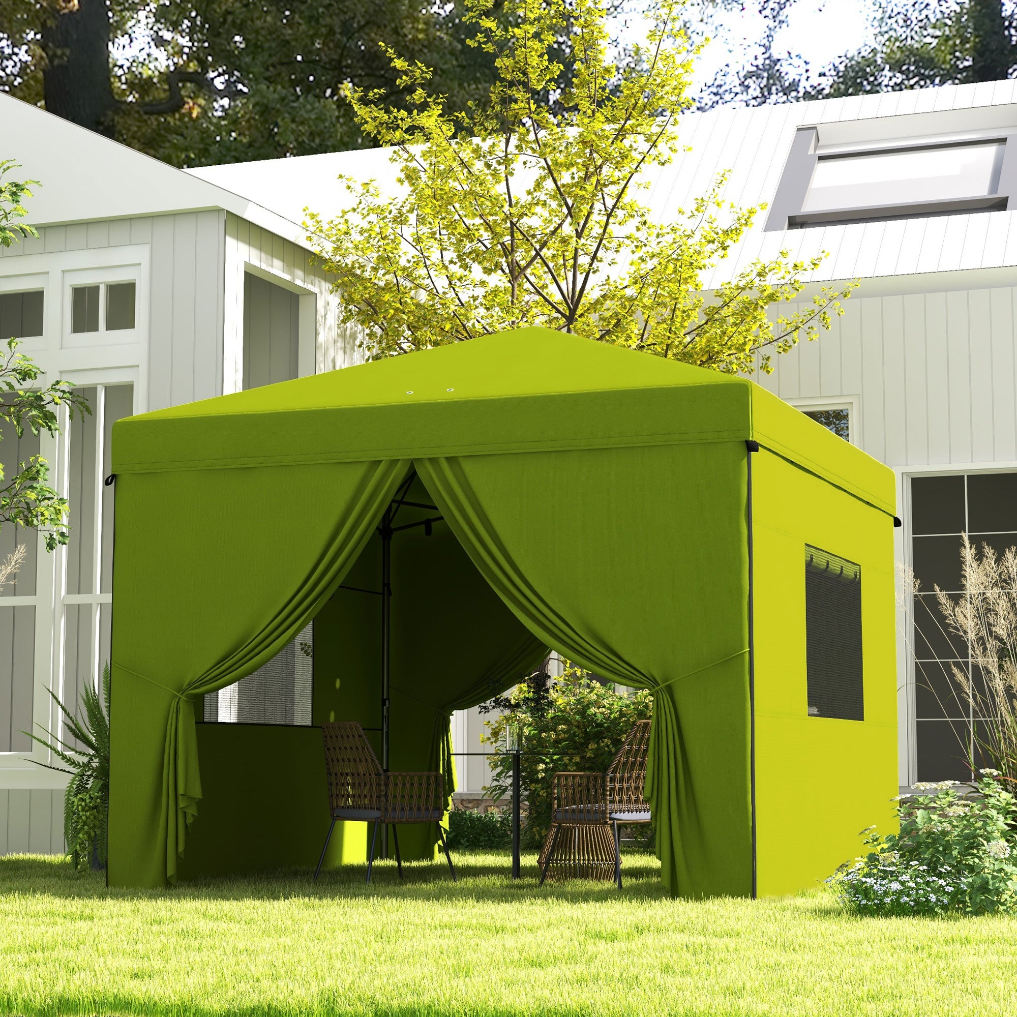Tenda Dobrável 3x3 m Verde - 300x300x280 cm