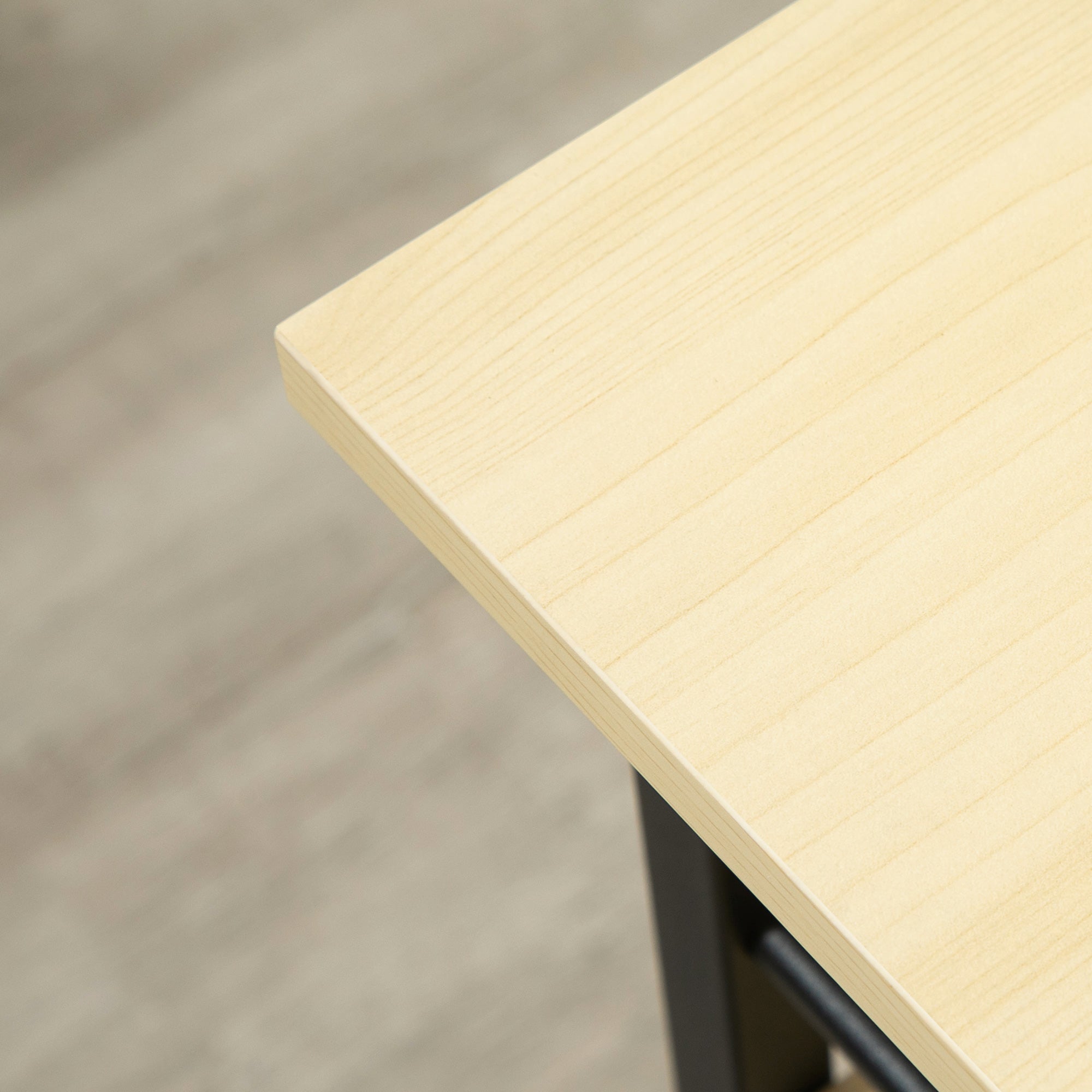 Mesa Auxiliar com Rodas – 60x34.5x64.5cm – Bege – Madeira melamina e metal