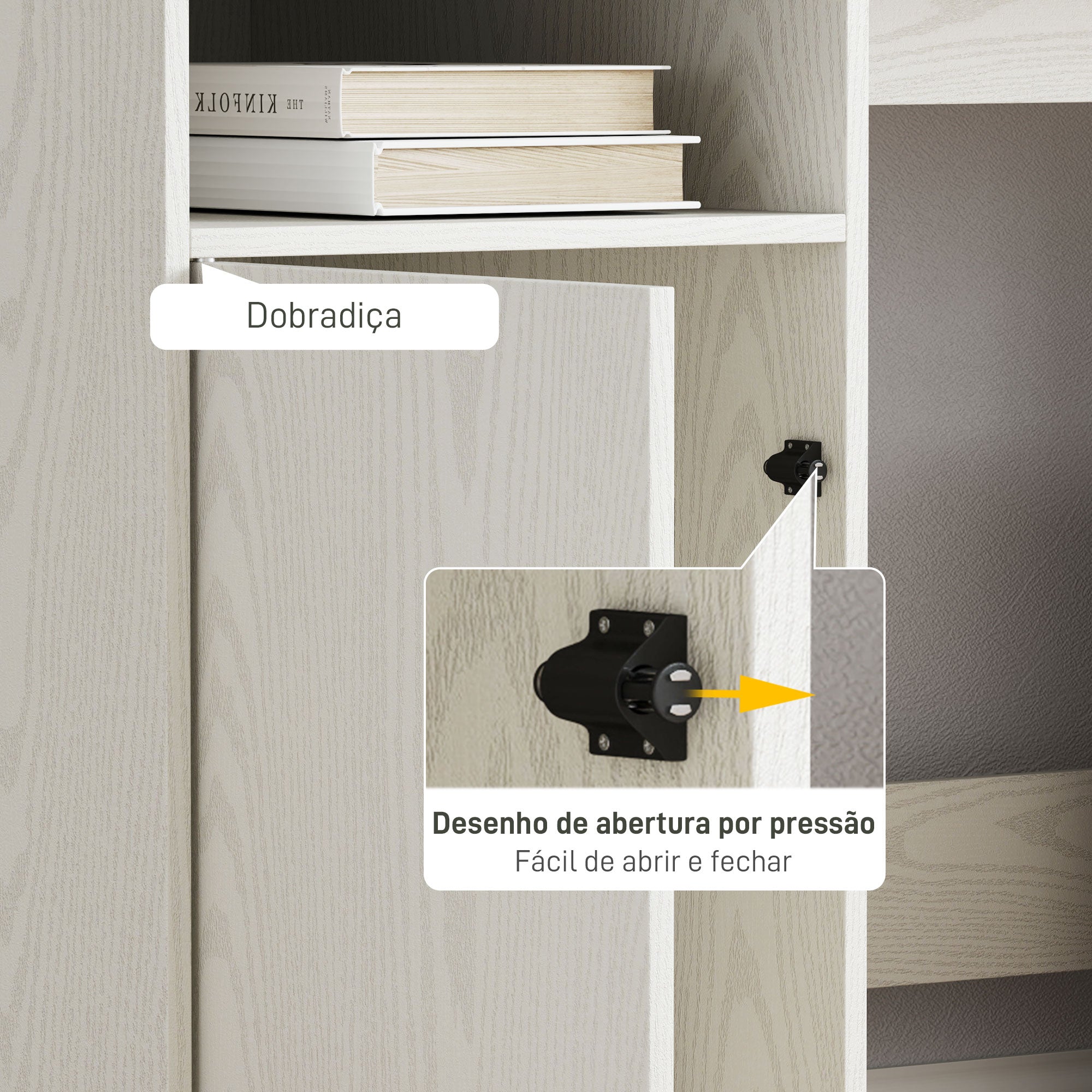 Secretária Moderna com Prateleiras 108x50x94 cm Creme Branco