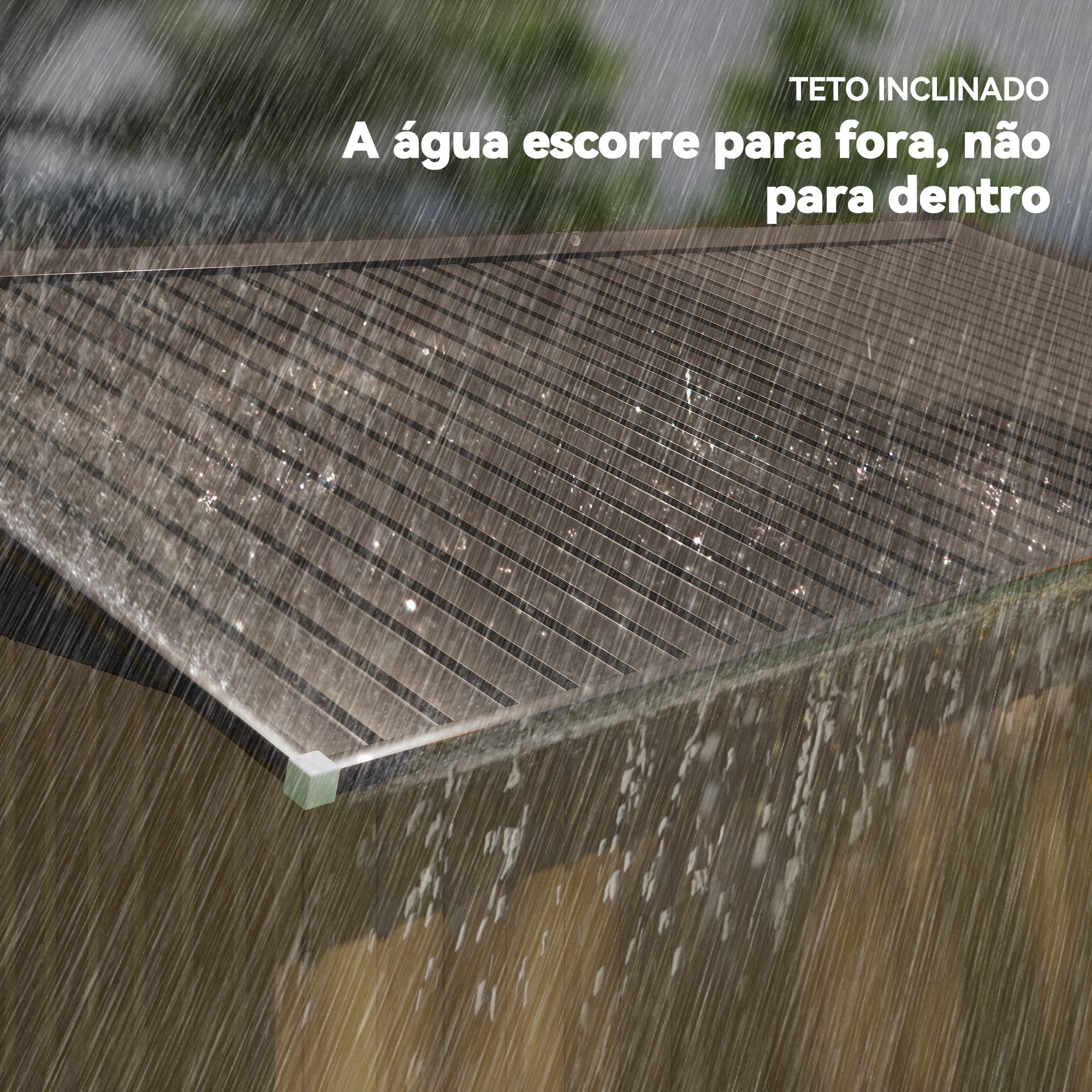 Abrigo de Jardim Metálico – 340x386x200cm – Marrom