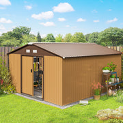 Abrigo de Jardim Metálico – 340x386x200cm – Marrom