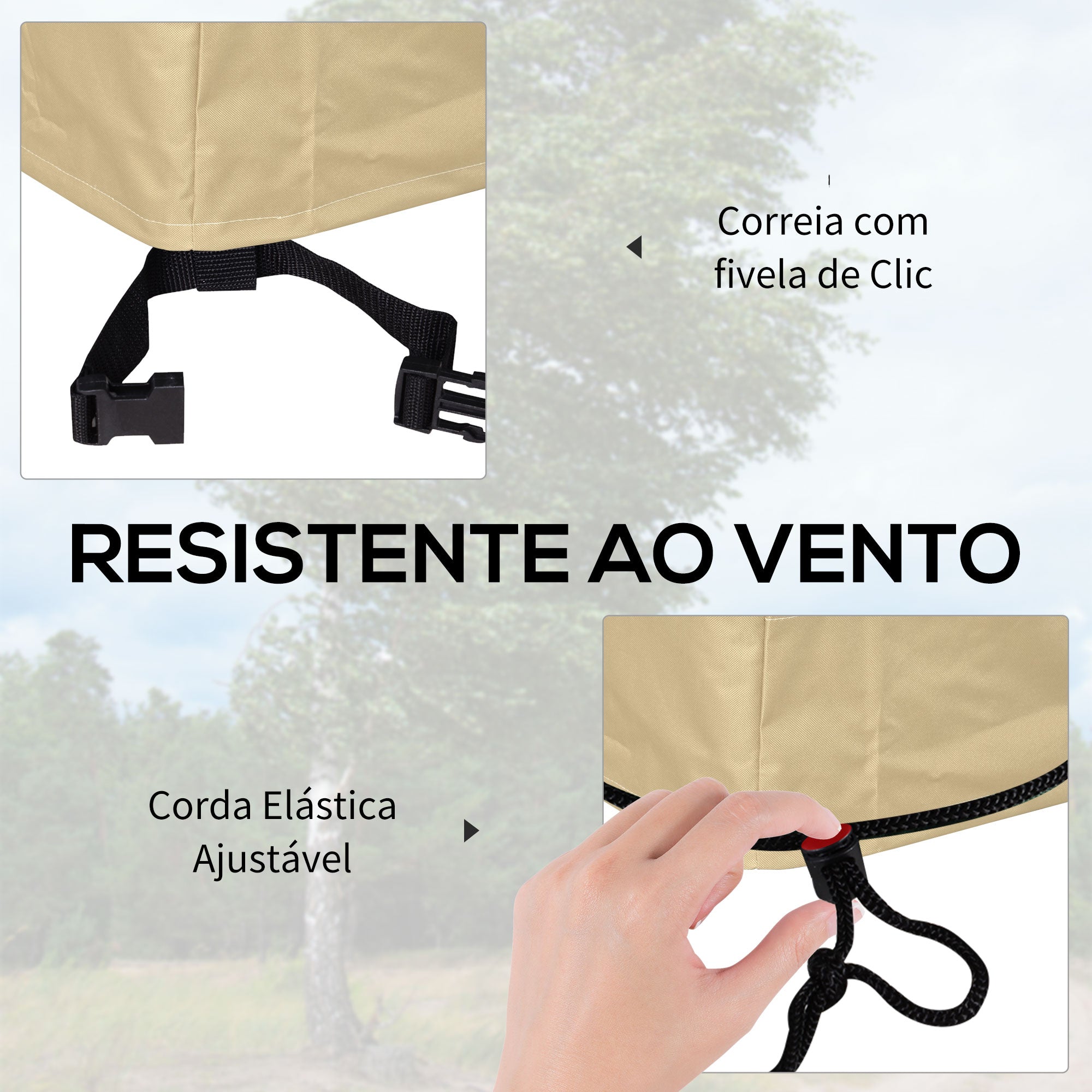 Capa Protetora para Móveis de Jardim 152x87x59-79 cm Bege e Creme