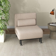 Sofá Cama Individual Reclinável 75x70x75 cm Bege