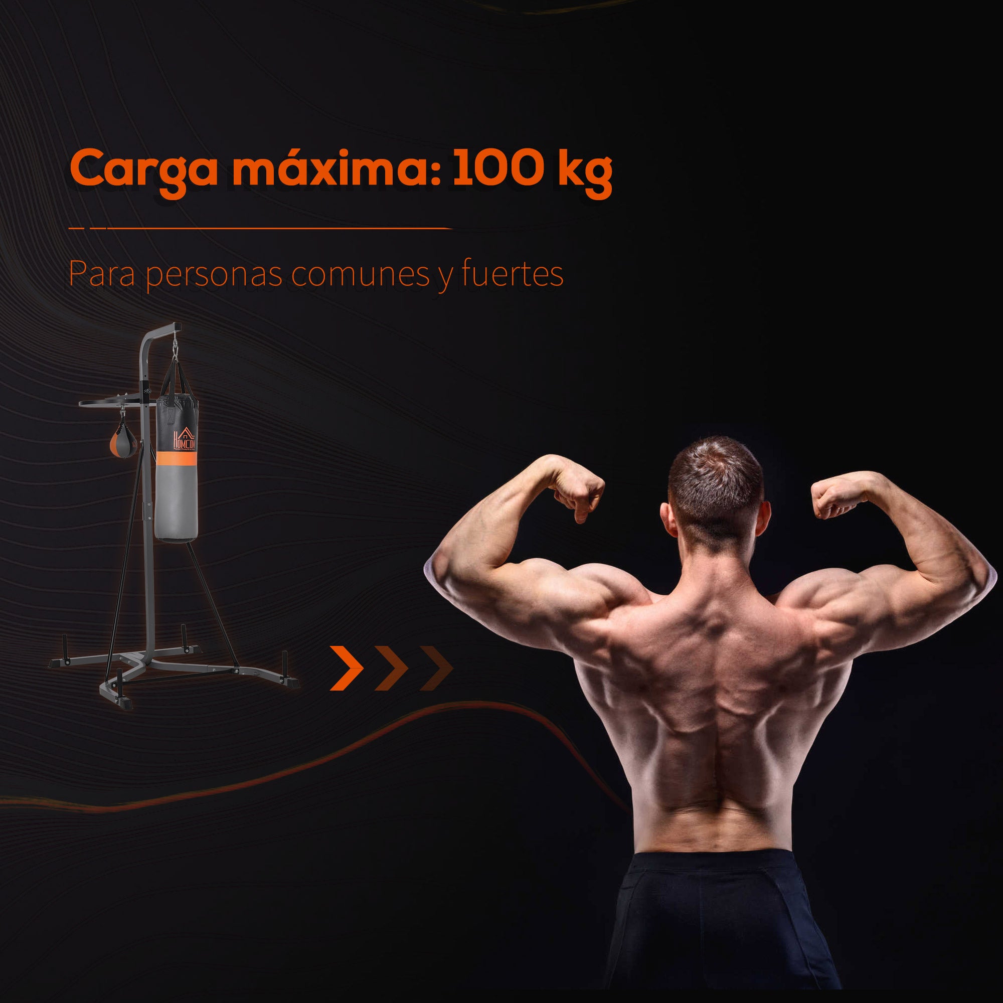 Saco de Boxe Suspenso Multifuncional 115x157x221 cm Preto e Cinza