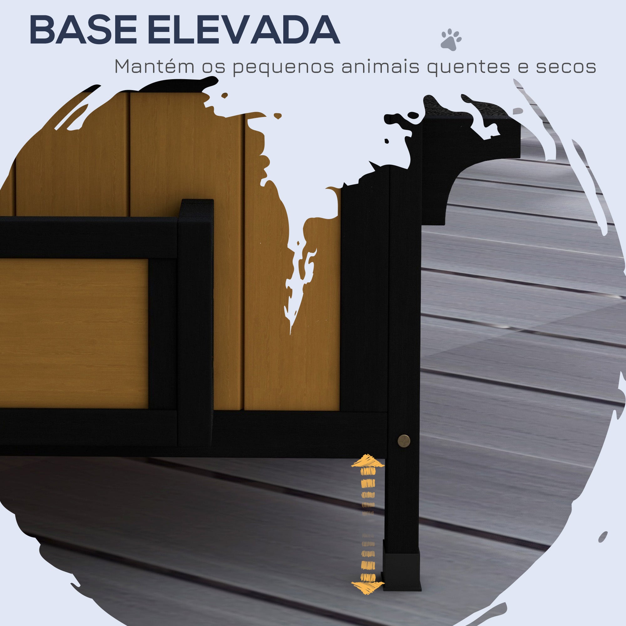Casa para Gatos de Madeira – 96x65x85,5 cm – Preto – Madeira