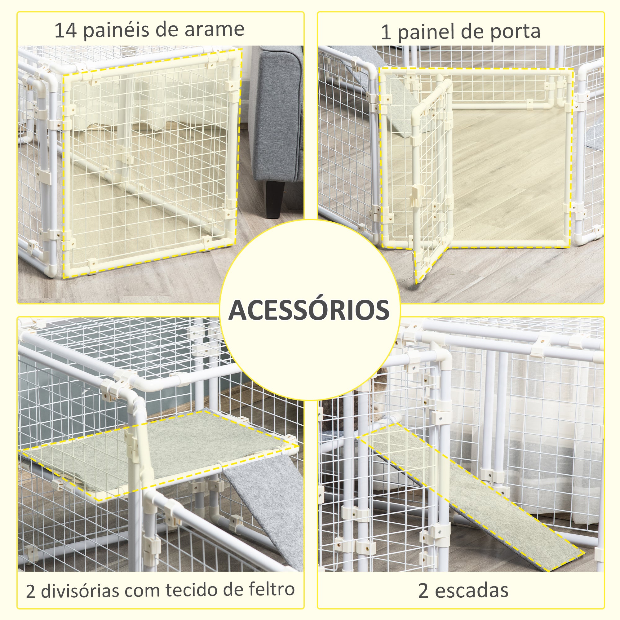 Recinto Metálico 68x68x2,5cm - Branco
