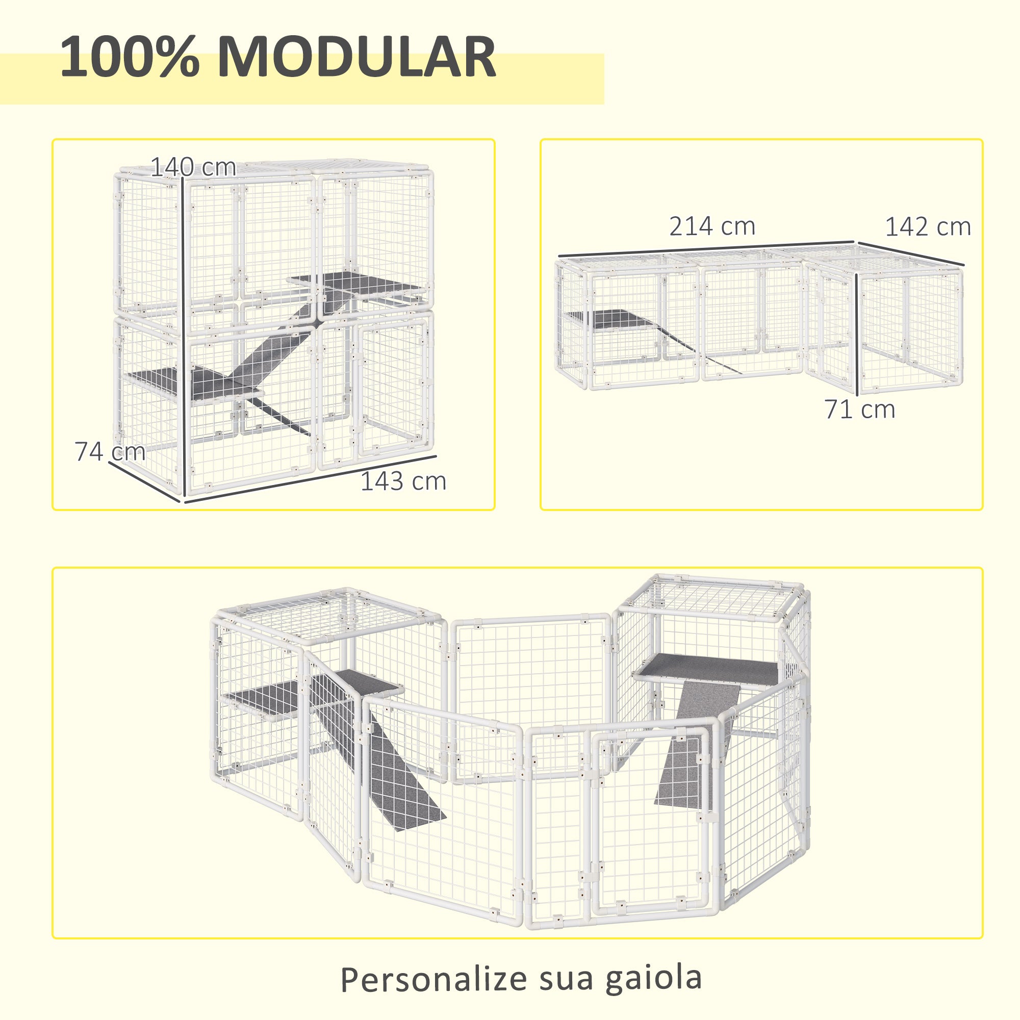 Recinto Metálico 68x68x2,5cm - Branco