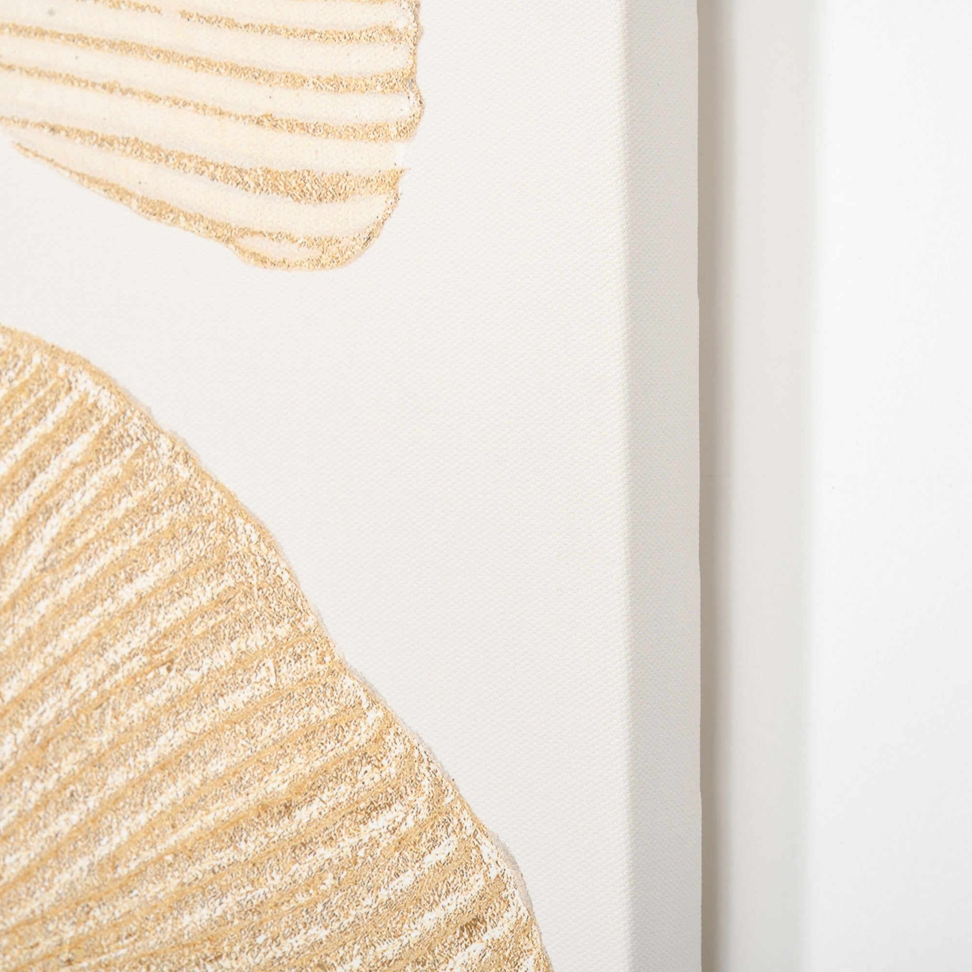 Quadro de Parede Folhas de Ginkgo Biloba 90x60 cm - Branco e Dourado