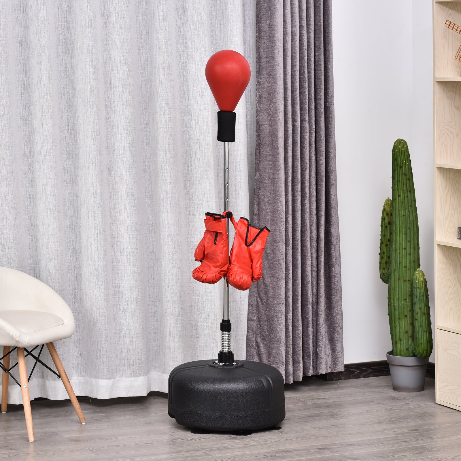Punching Ball Ajustável em Altura – Ø48x136-154cm – Vermelho – PU