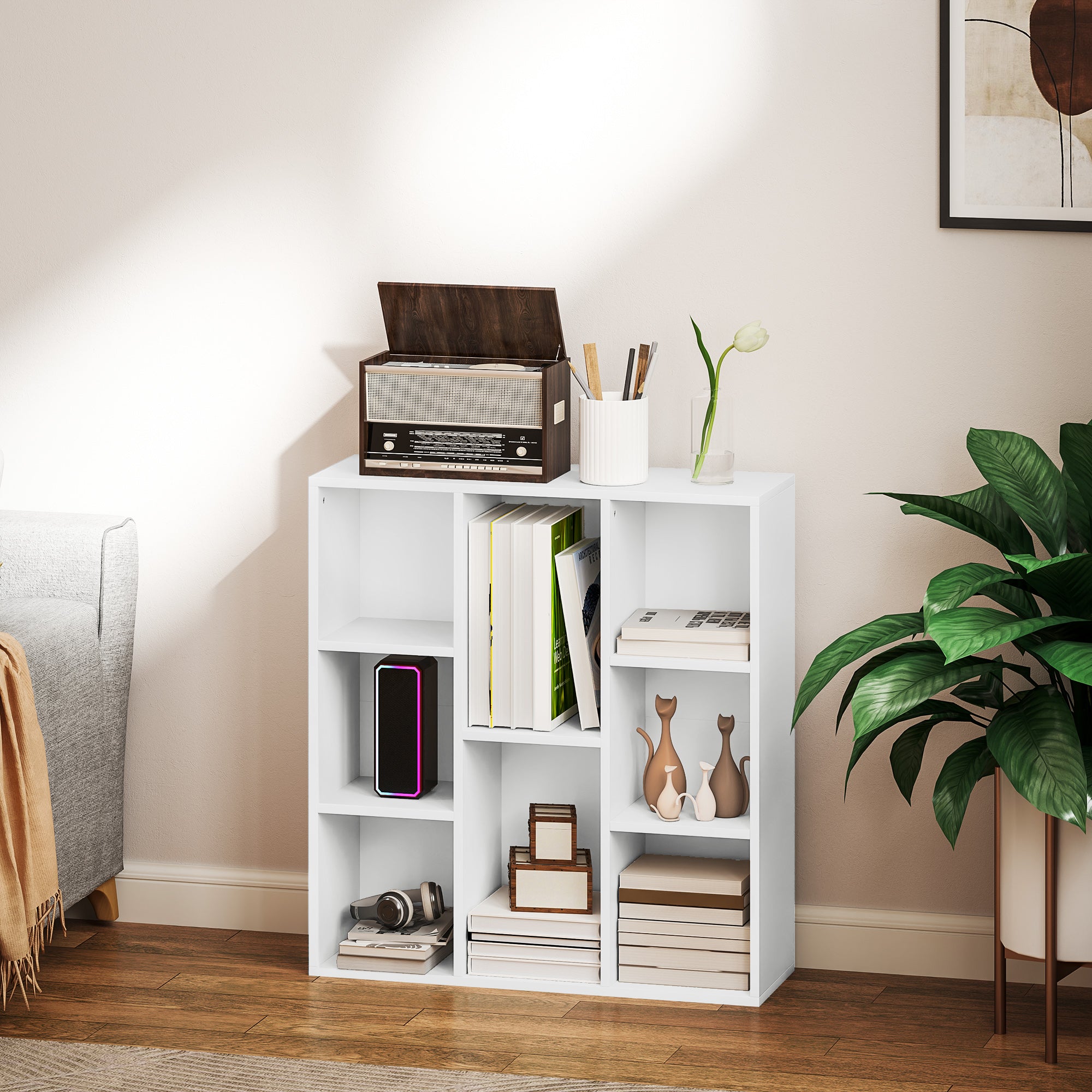 Estante de 3 Níveis Branca 74,3x24x80 cm - Organize com Estilo!