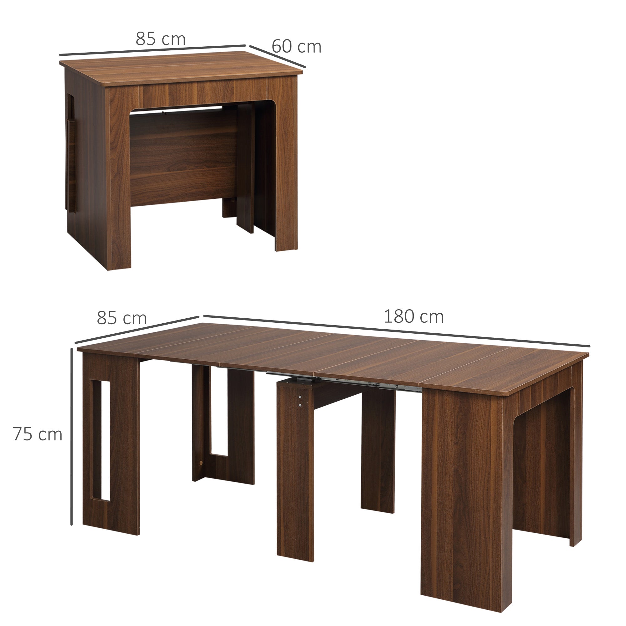 Mesa de Jantar Extensível 180x85x75 cm Cor Marrom