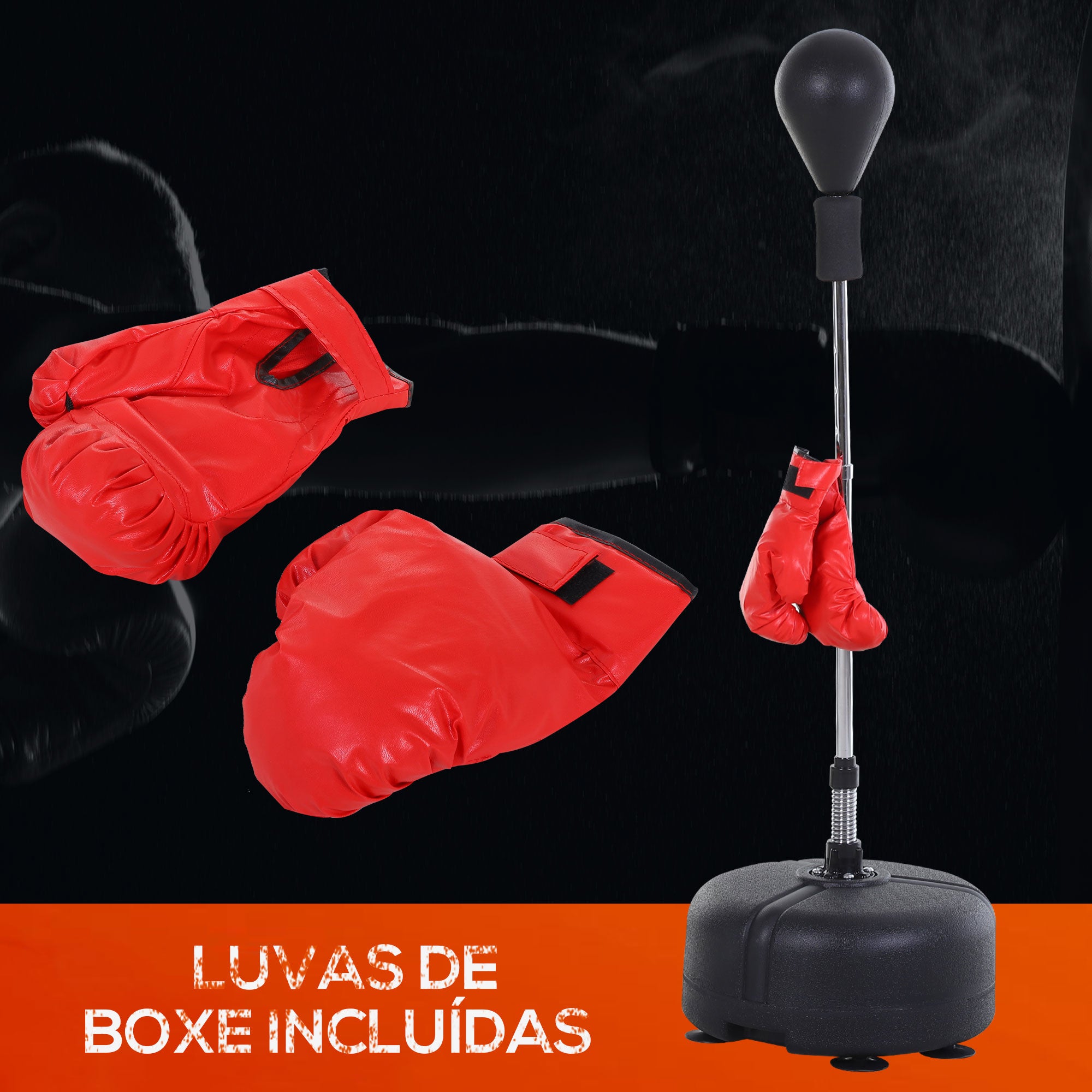 Punching Ball Ajustável em Altura Ø48x136-154 cm - Cor Preto
