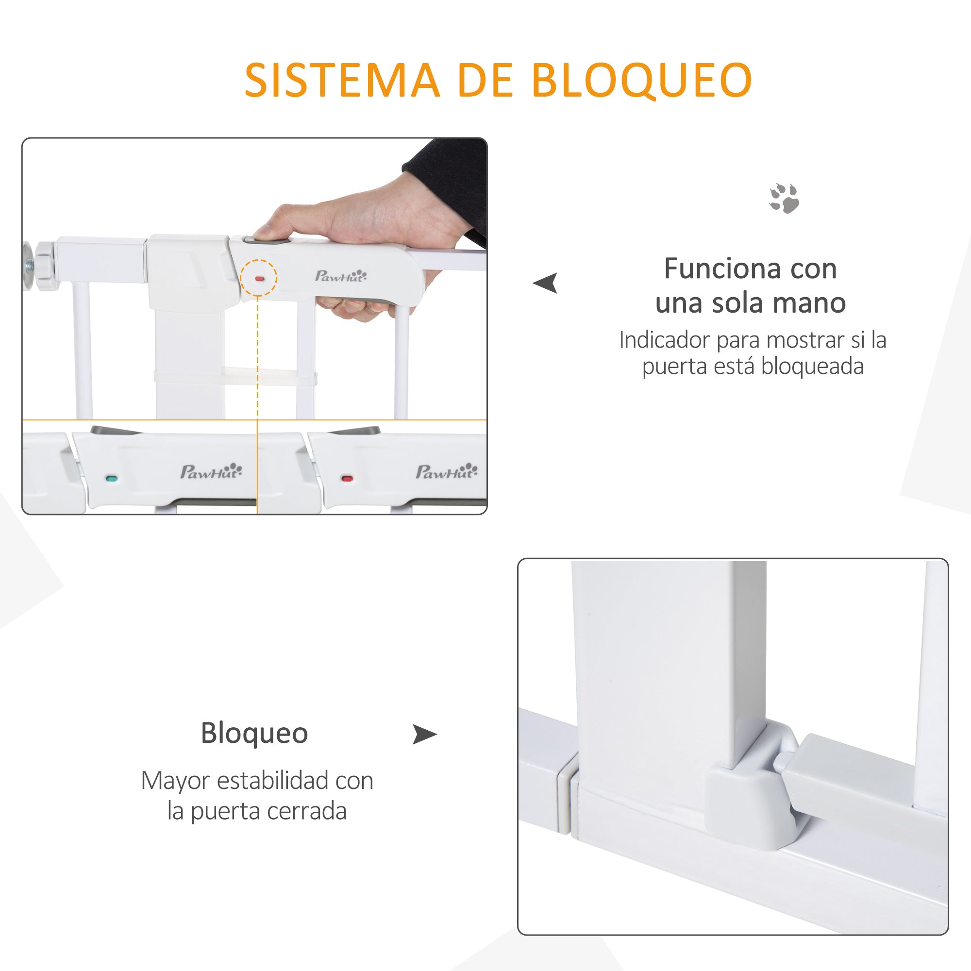 Barreira de Segurança para Cães – 75-96x76cm – Branco – Aço e Plástico