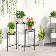 Suporte de Metal para Plantas – 60x22x65 cm – Cor Preto – Metal
