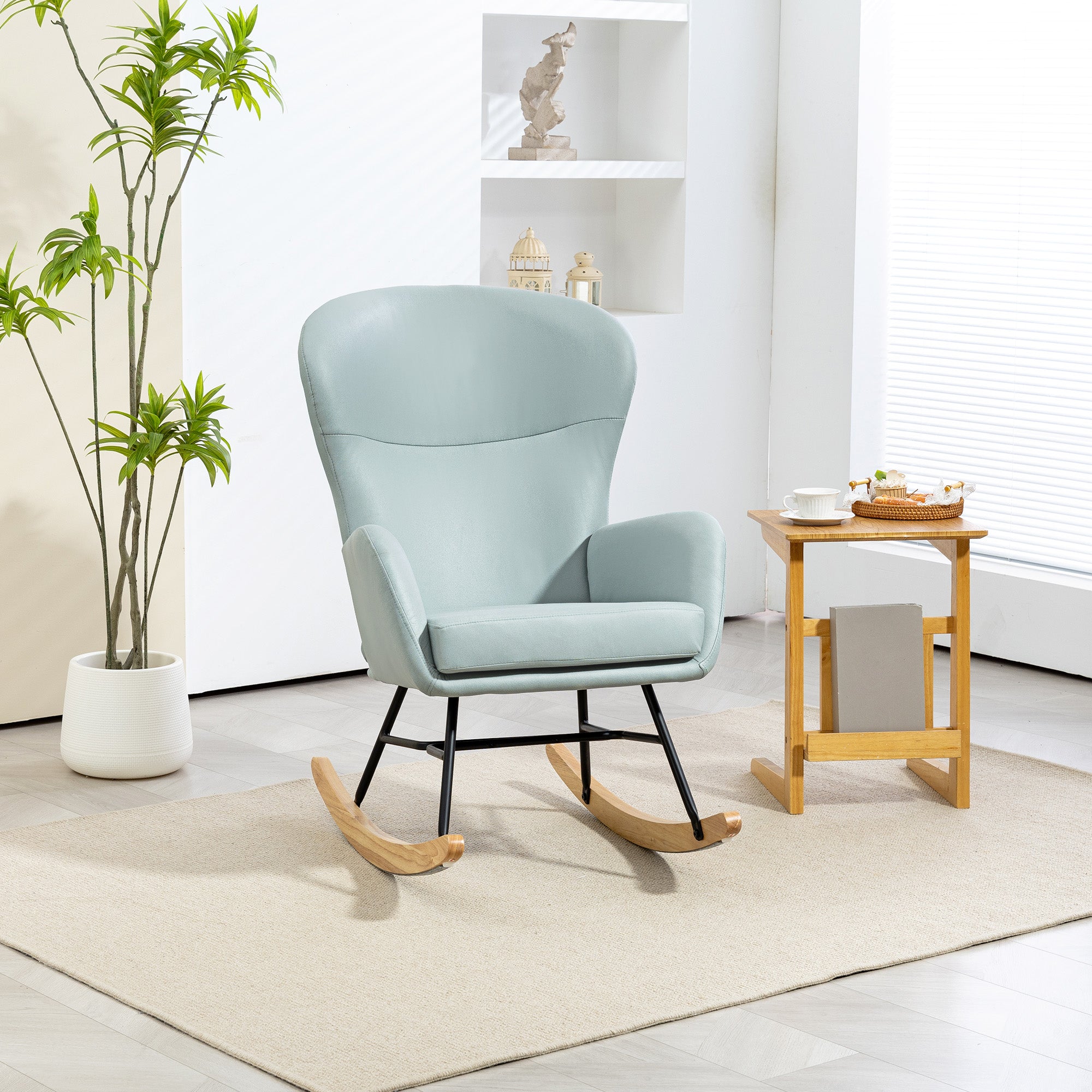 Poltrona Baloiço – 65x87x102 cm – Verde – Veludo