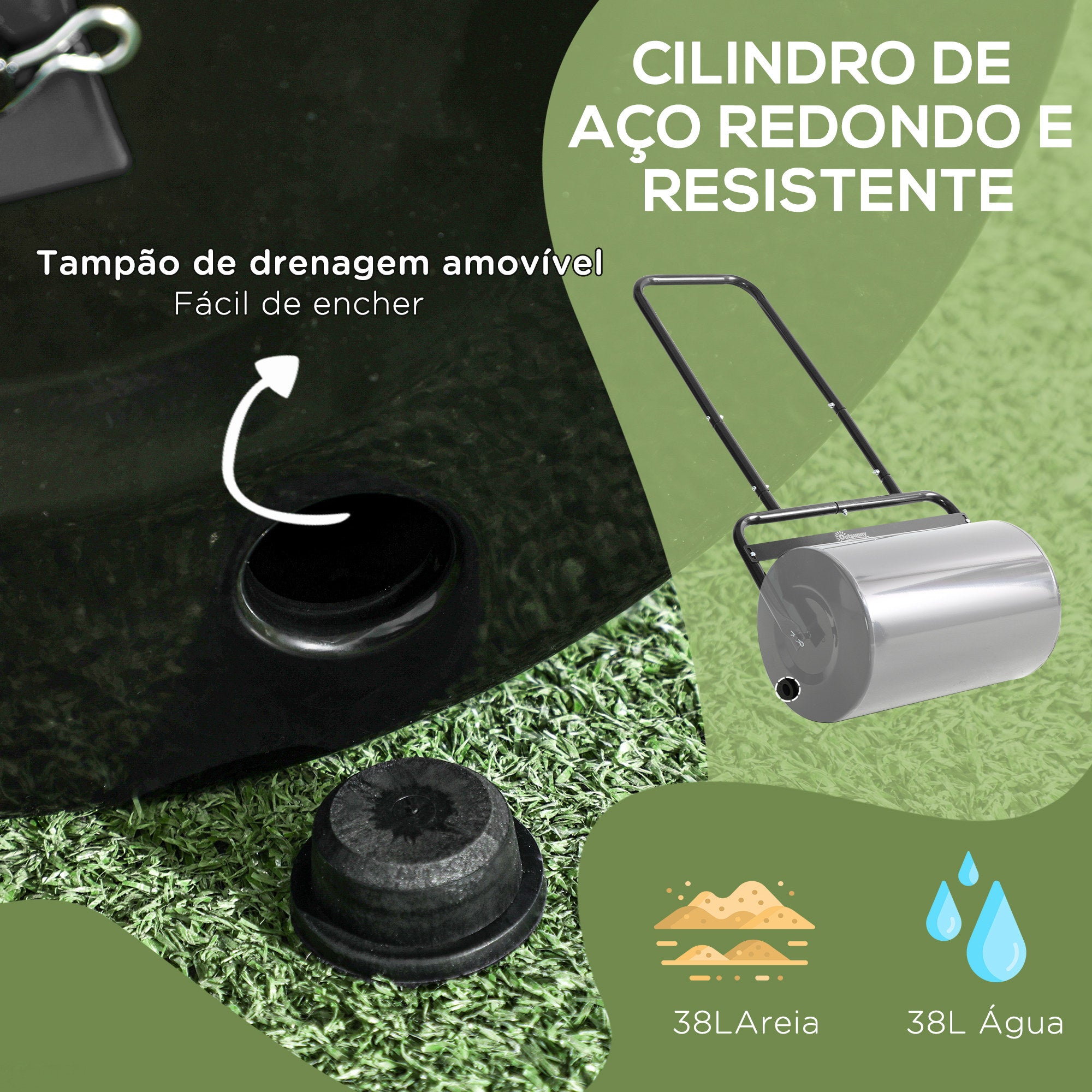 Rolo para Relva 58cm Preto