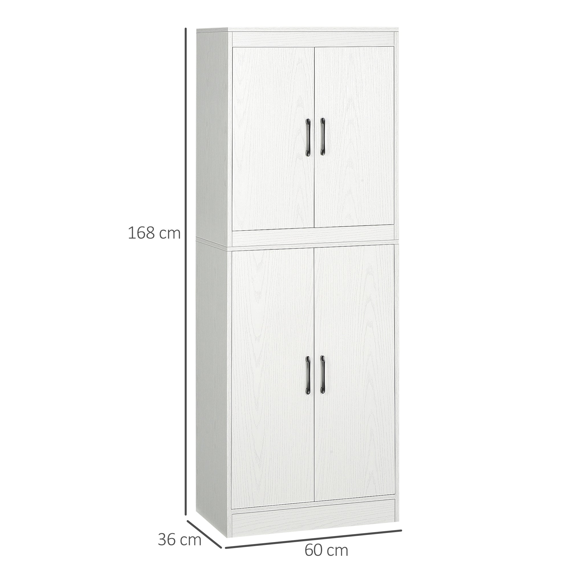 Armário de Cozinha Espaçoso 60x36x168 cm Branco