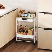 Carrinho Auxiliar de Cozinha 2 Níveis 45x29,5x68 cm Branco