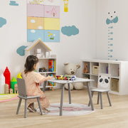 Conjunto de Mesa e Cadeiras para Crianças – 60x60x44 cm – Cinzento – MDF