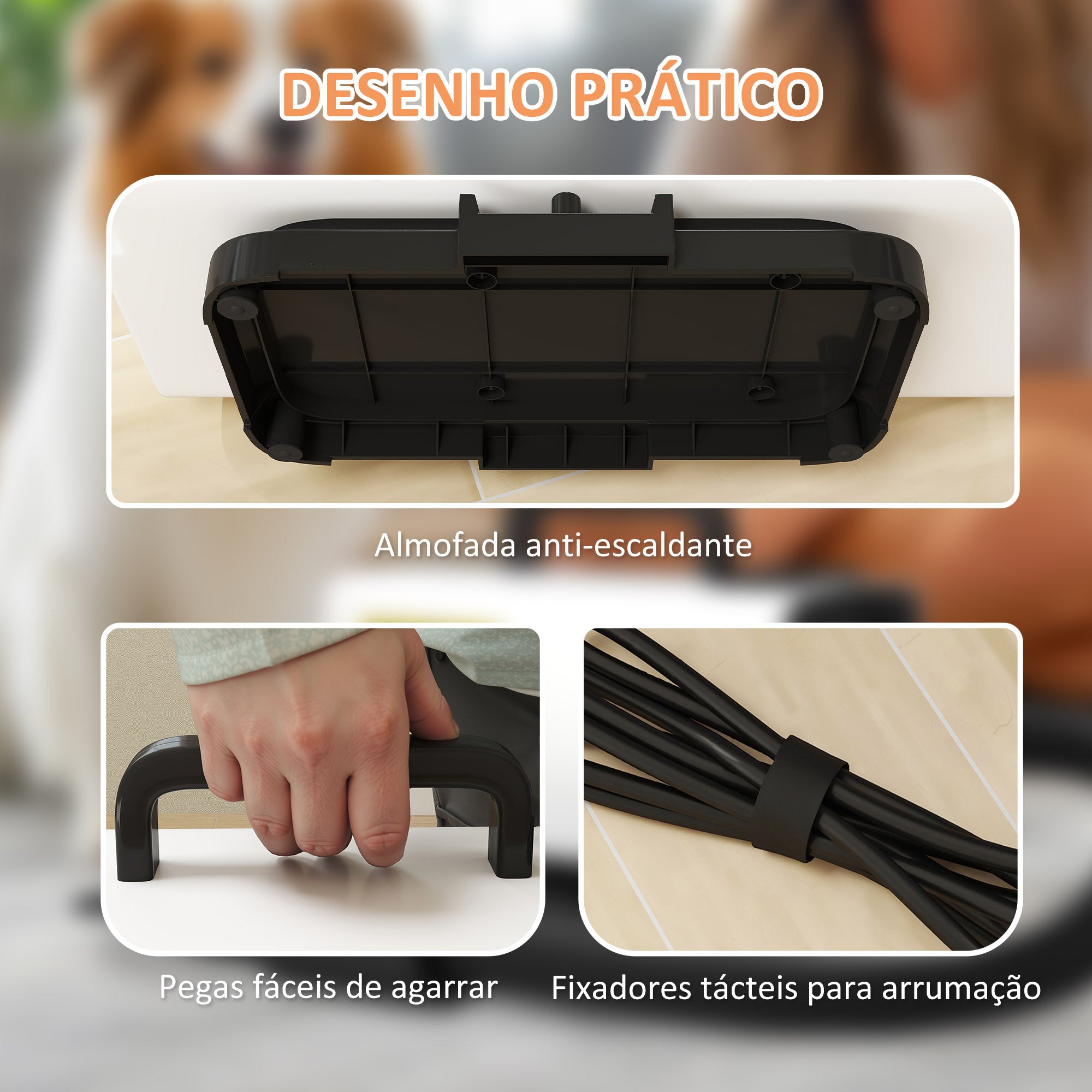 Secador de Cães 2200W Branco 34x16x25 cm - Velocidade e Temperatura Ajustáveis