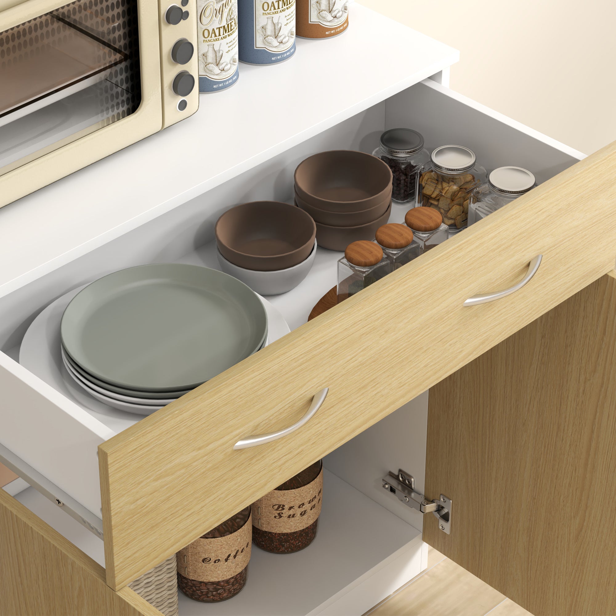 Armário de Cozinha – 80x40x180 cm – Branco – Madeira