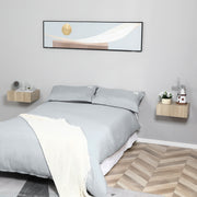 Conjunto de 2 Mesas de Cabeceira – 40x30x15cm – Cor de Madeira Natural – Melamina