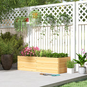 Caixa de Plantio de Madeira Grande 140x60x40 cm Cor de Madeira Natural