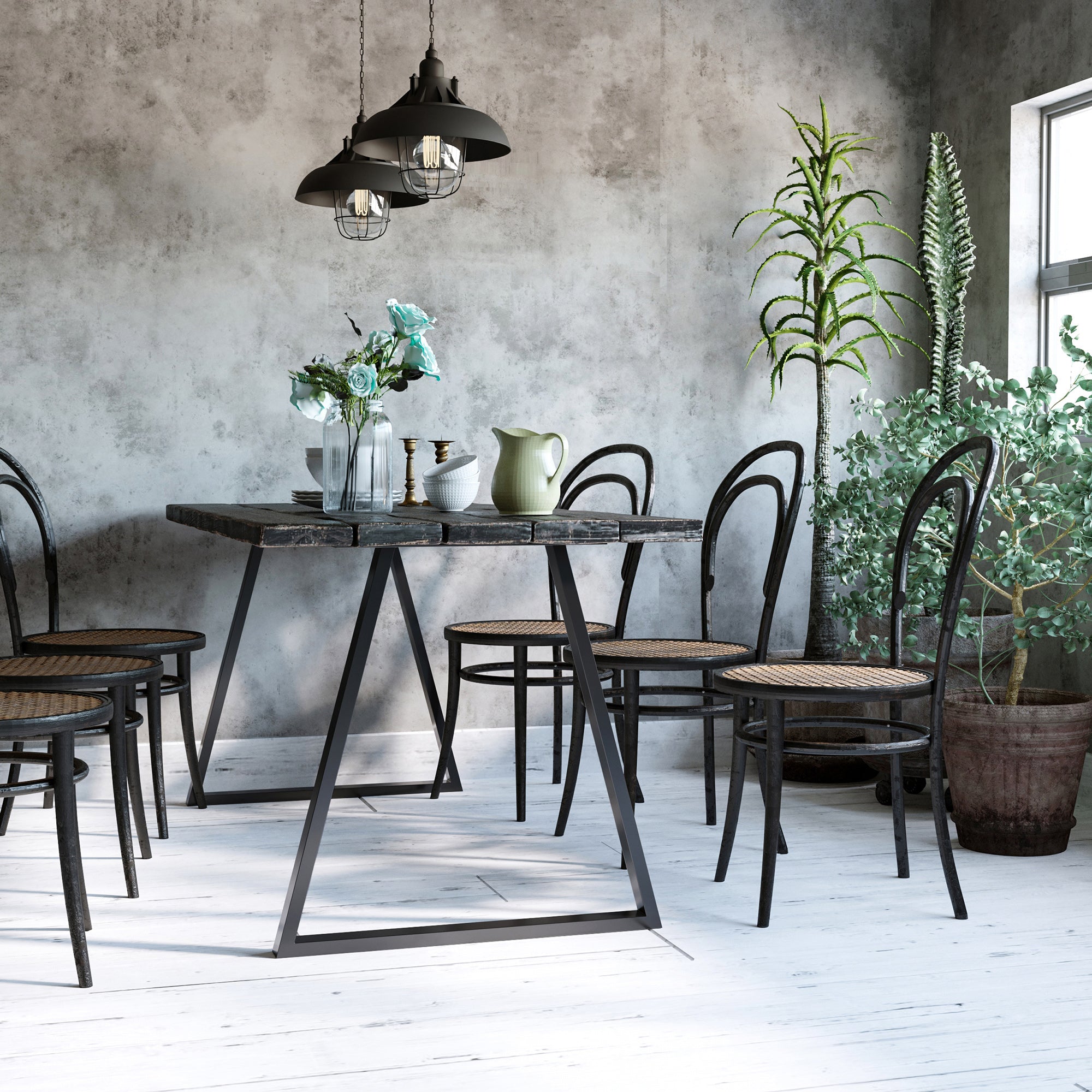 Pés para Mesa – 72x6x72cm – Preto – Aço