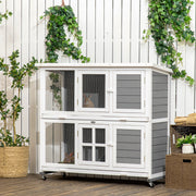 Coelheira de Madeira – 119x50,5x109 cm – Branco e Cinza
