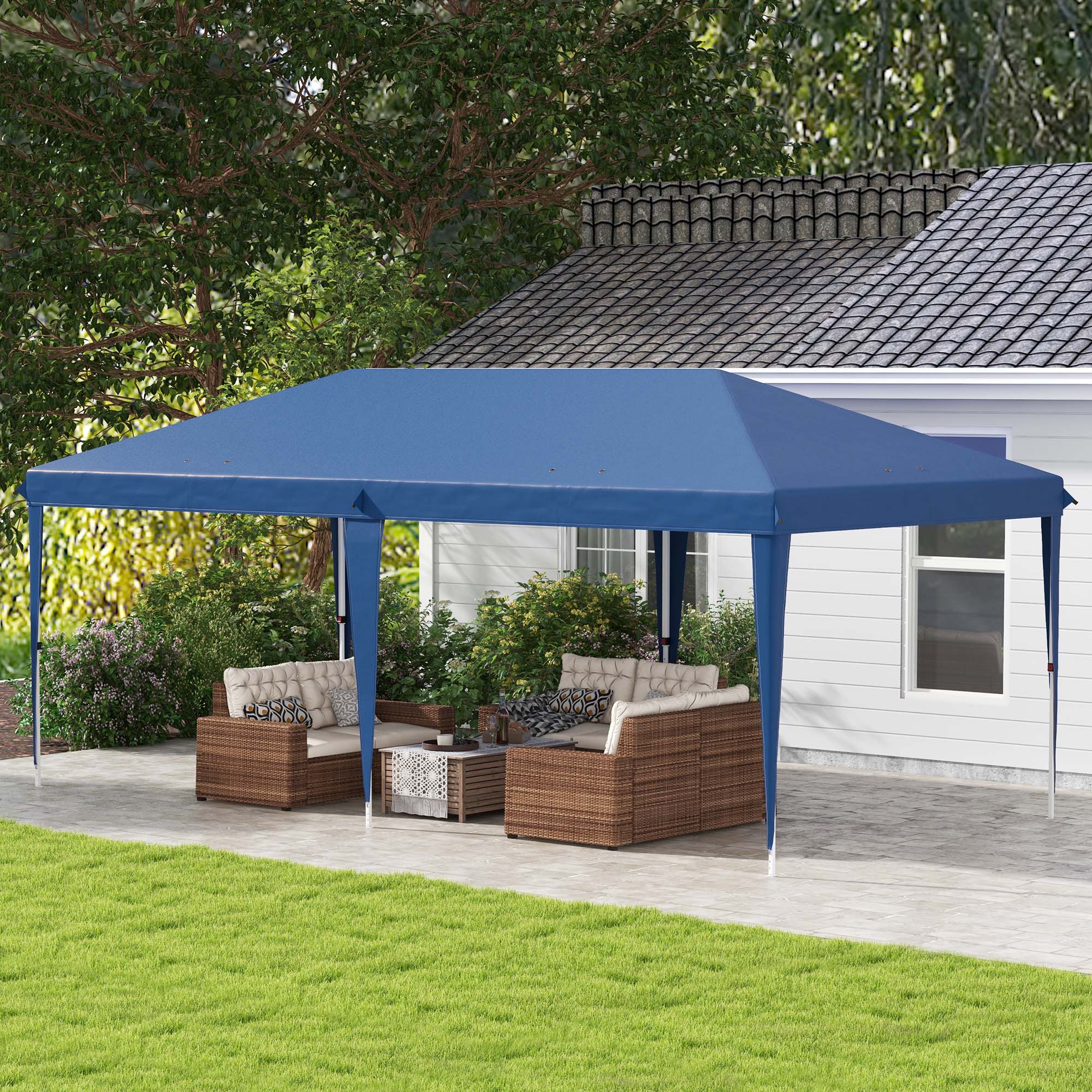 Tenda Dobrável 6x3 Azul para Eventos ao Ar Livre