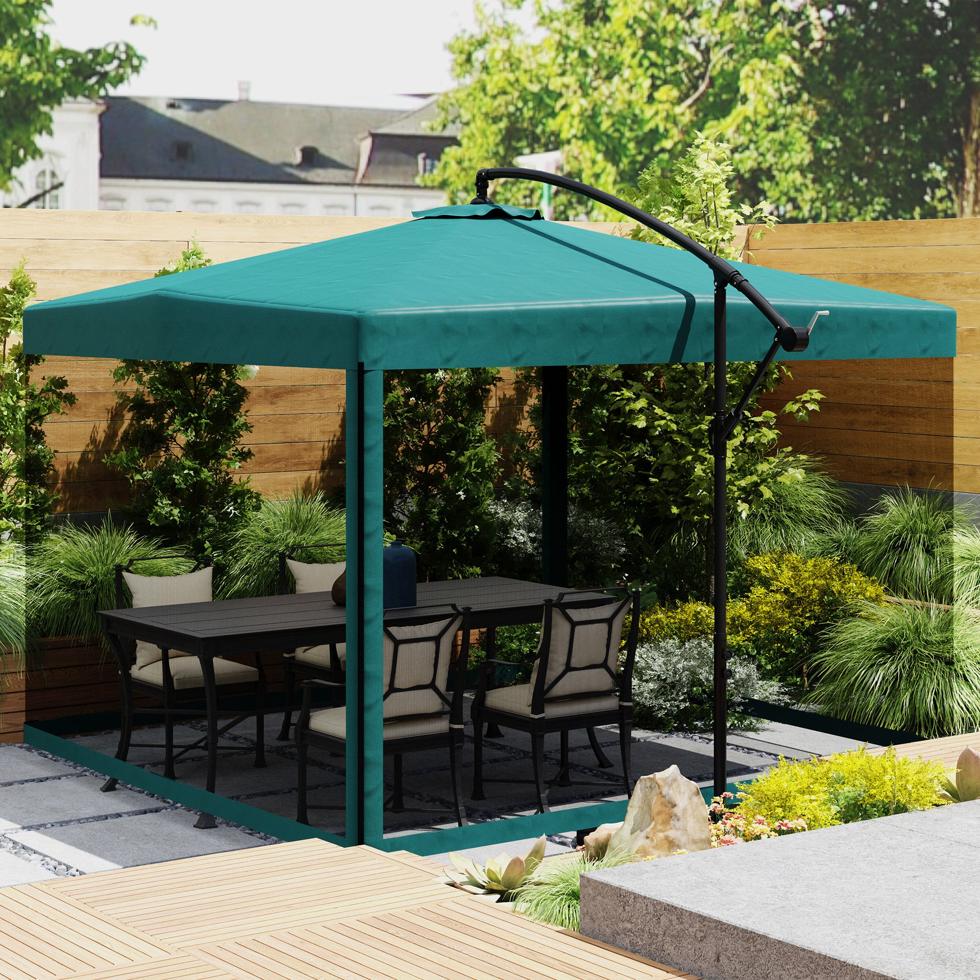 Chapéu de Sol de Jardim 295x295x260 cm - Verde Escuro