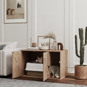 Mesa Auxiliar Caixa de Areia para Gatos 80x48x50,5 cm - Cor Madeira