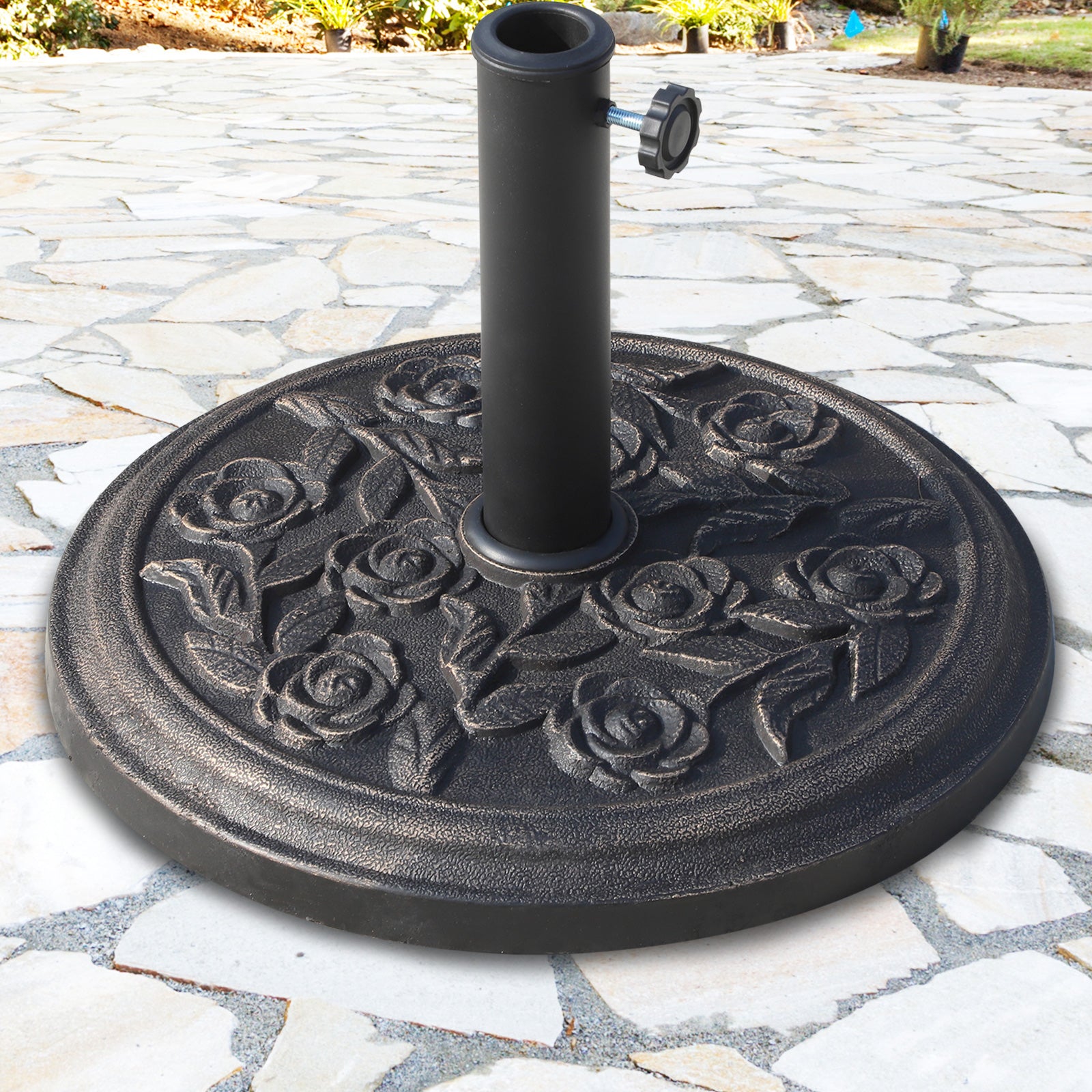 Base para Guarda Sol Ø45.5x32cm - Preto e Bronze